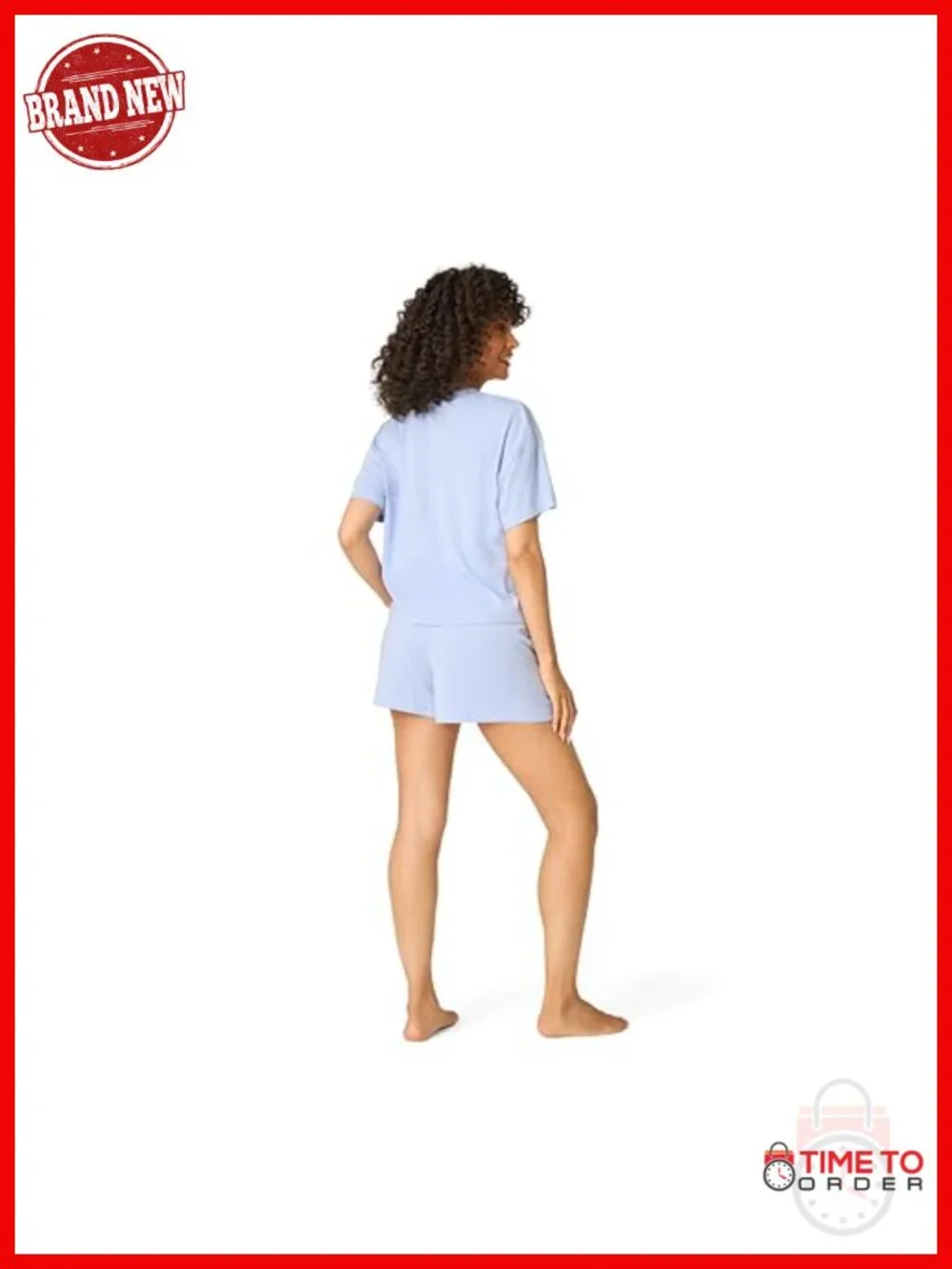 Womens Pajama Set Graphic Tee and Lounge Shorts 52% Cotton 48% Modal